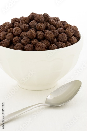 Delicious healthy chocolate kids cereal photo