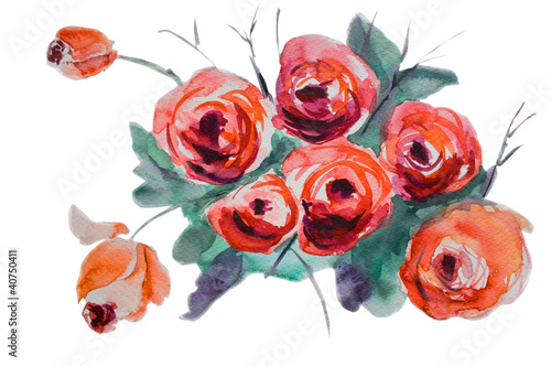 Stylized rose flowers