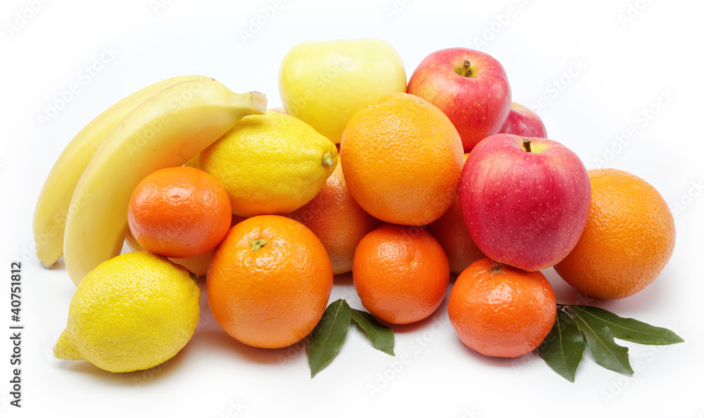 citrus fruits isolated on a white background.