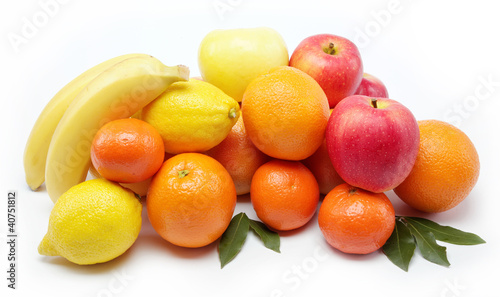 citrus fruits isolated on a white background. © trotzolga