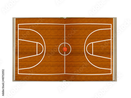 Open book basketball court