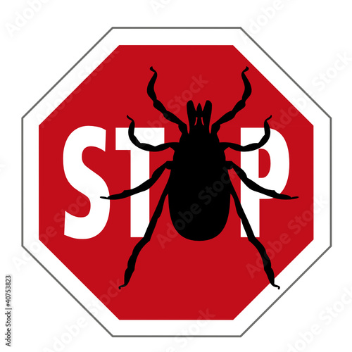 Stopschild mit Zecke