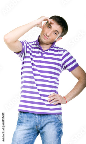 Fashion shot of an elegant young man wearing shirt photo
