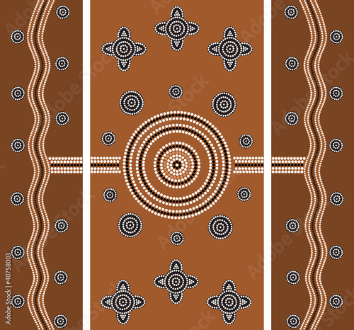 illu. based on aboriginal style of dot painting depicting worldw