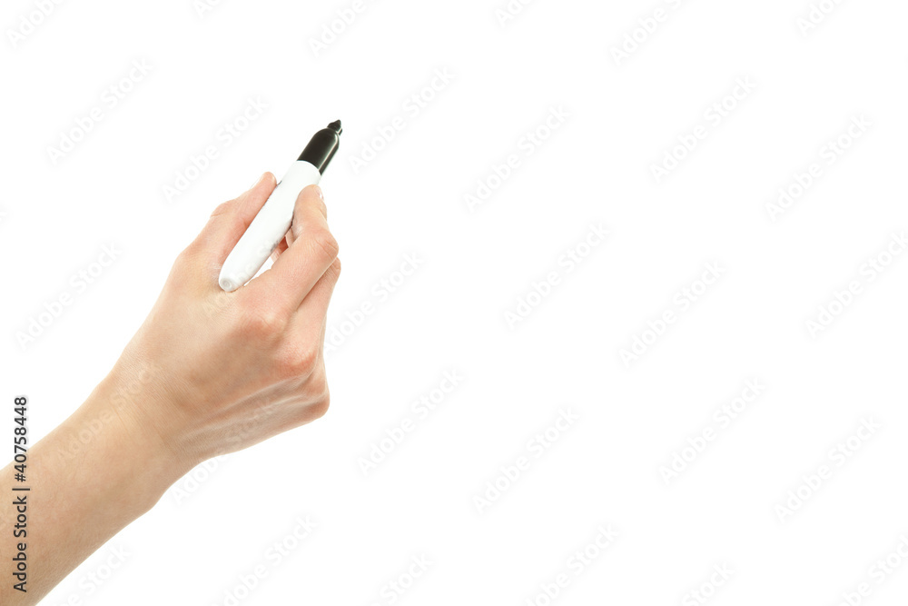 Hand writing with a black marker Hand writing with a black marker
