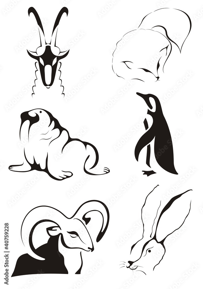 stylized images of animals