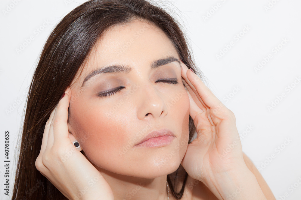 portrait of a beautiful woman with eyes closed portrait of a beautiful woman with eyes closed