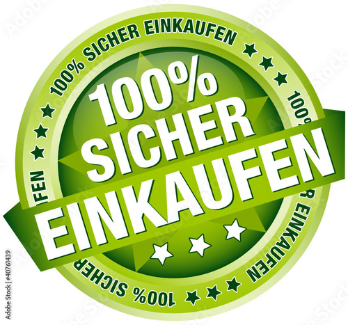 Button Banner "100% Sicher einkaufen" grün