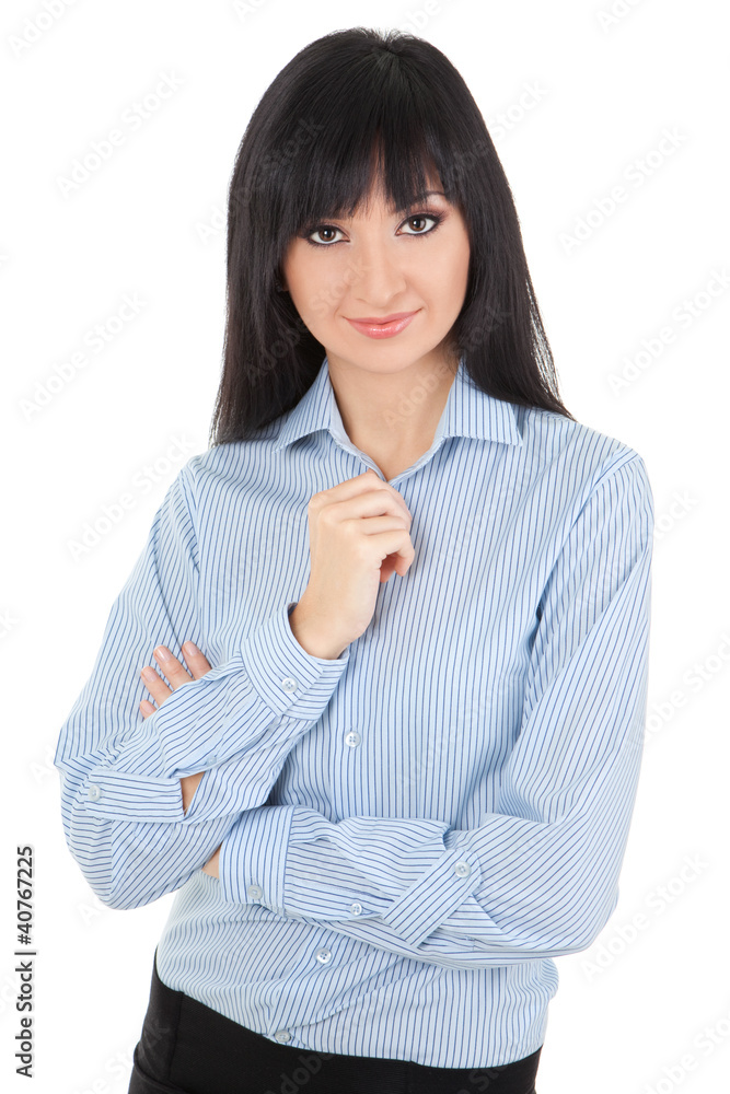 Young business woman isolated on the white background Young business woman isolated on the white background