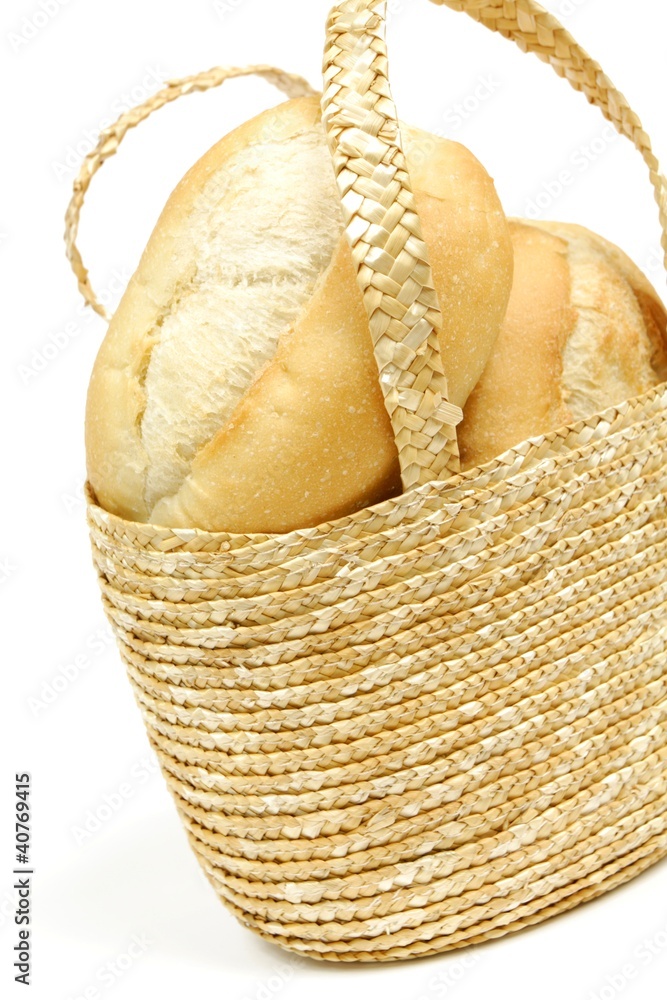 shopping basket with rolls