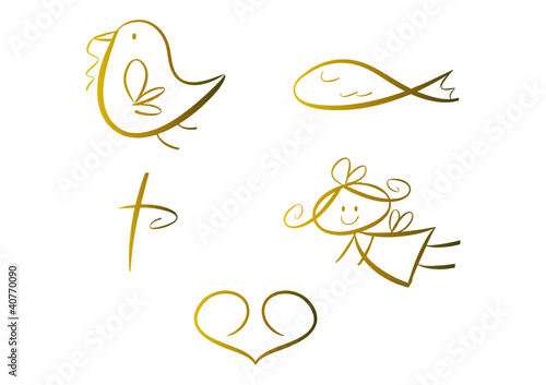 Christliche Symbole für Kinder (z.B. Erstkommunion, etc.)