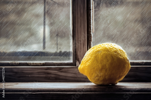 Lemon on the window