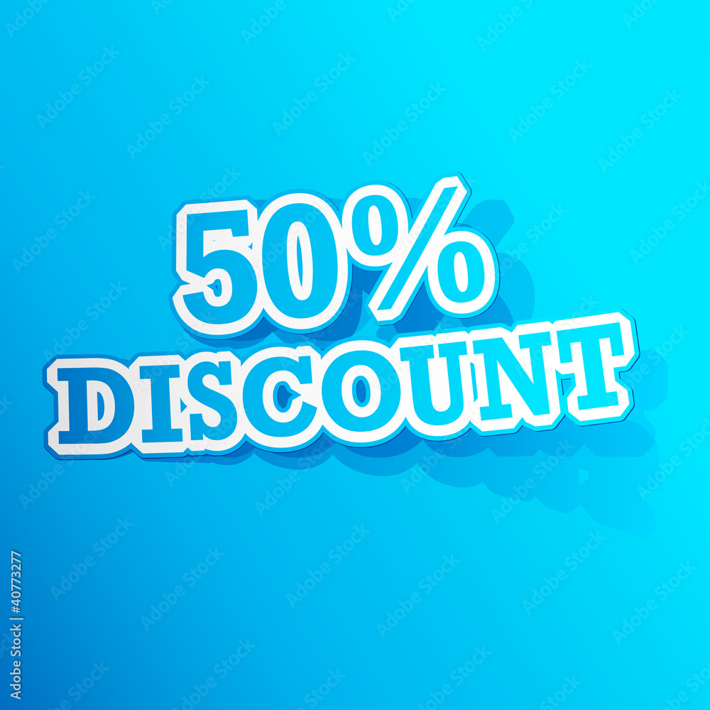 50 percent Discount  Sticker