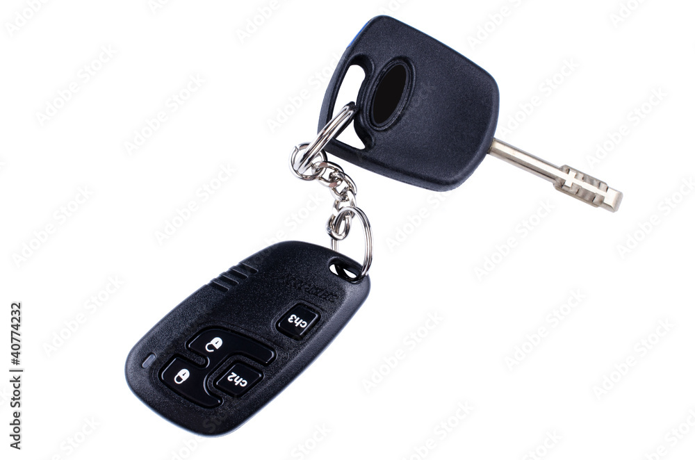 Remote car key isolated Remote car key isolated