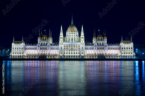 Budapest  Night View Hungarian Parliament