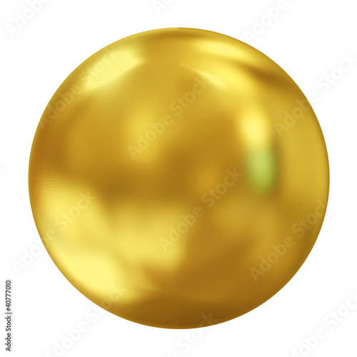 3d Golden Sphere isolated on white background