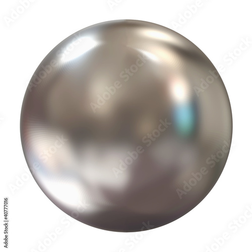 3d Silver Sphere isolated on white background