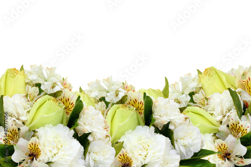 Isolated yellow roses and flowers