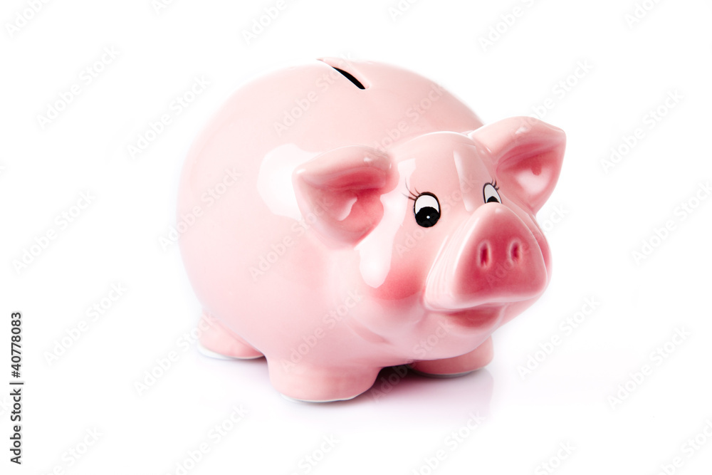 Moneybox cutout.  Piggy bank.