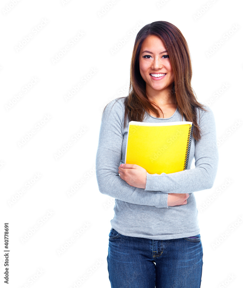 Student girl with book. Student girl with book.