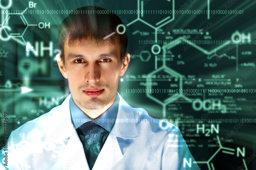 Young chemist working in laboratory Young chemist working in laboratory
