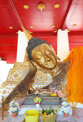 Reclining Buddha at Ayuttha province, Thailand photo