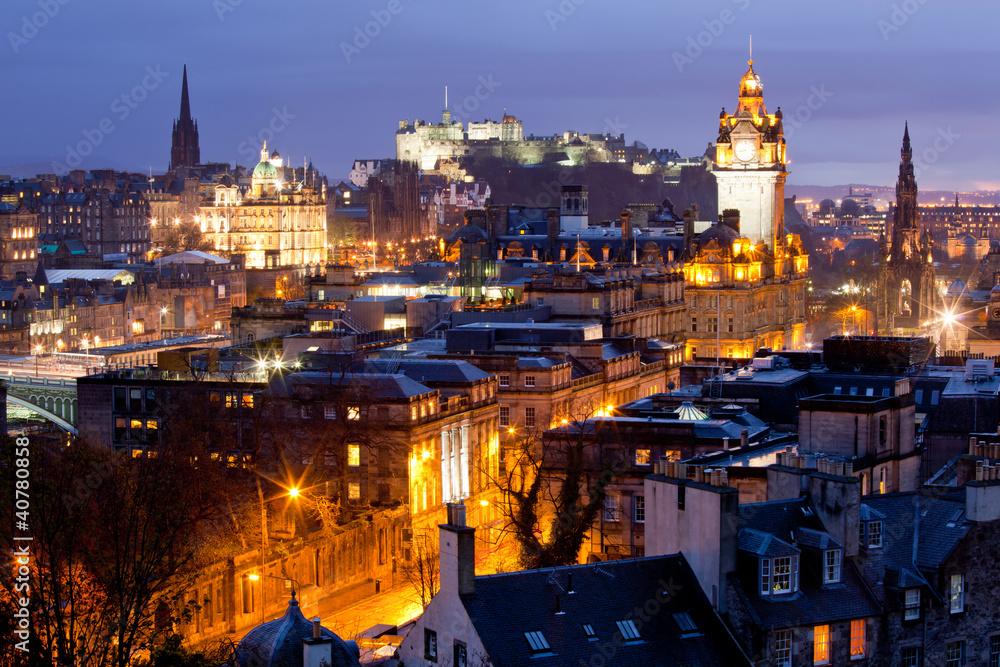 Edinburgh Skylines building and castle Scotland