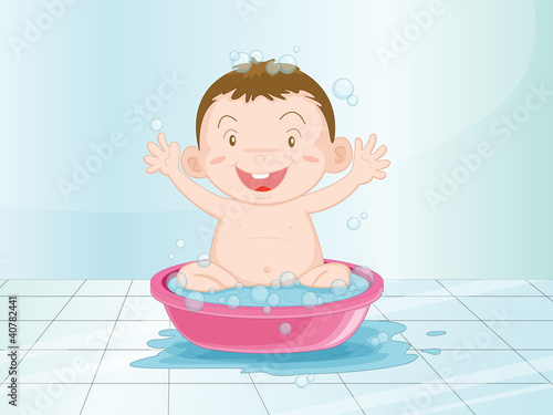 Baby in the bathroom