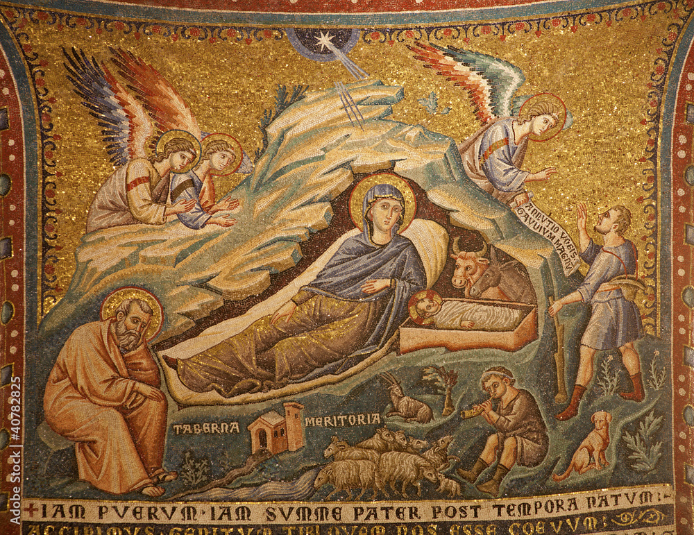 Rome - mosaic of The Nativity in Santa Maria in Trastevere