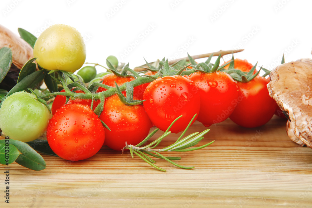 vegetables served on wooden board vegetables served on wooden board