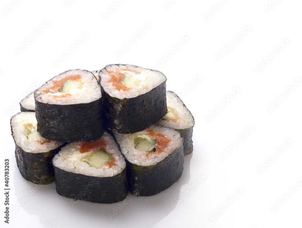sushi roll isolated on white sushi roll isolated on white