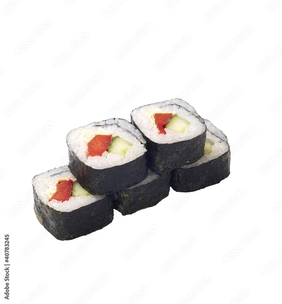 sushi roll isolated on white sushi roll isolated on white