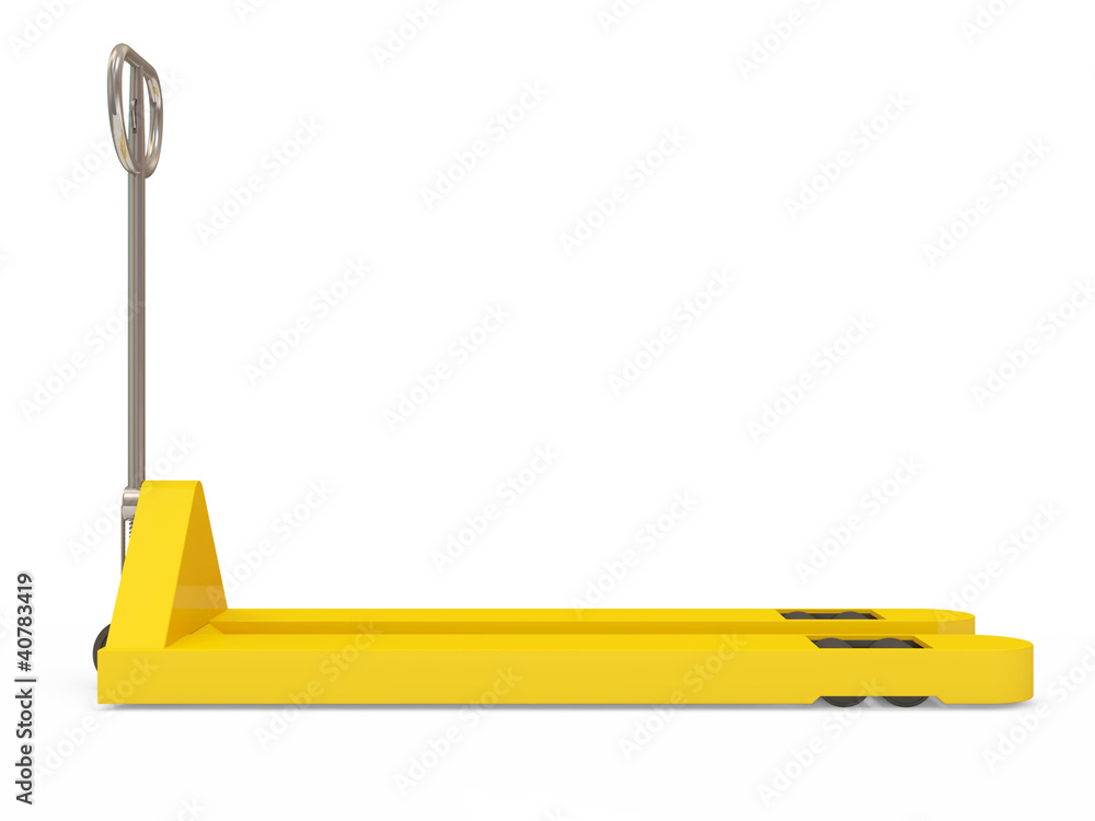 Empty Pallet Truck isolated on white background Empty Pallet Truck isolated on white background
