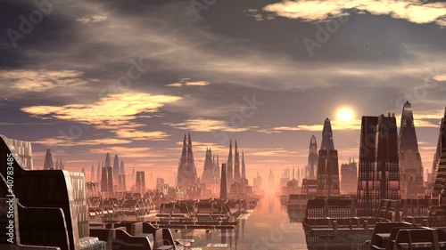 Fantastic (alien) city and UFO