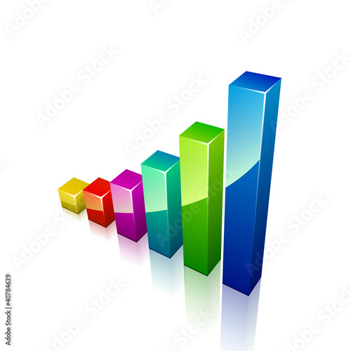 3d graph growing up. Vector illustration for business