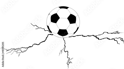 soccer ball on cleft illustration