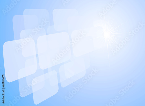 abstract blue background with forms in light