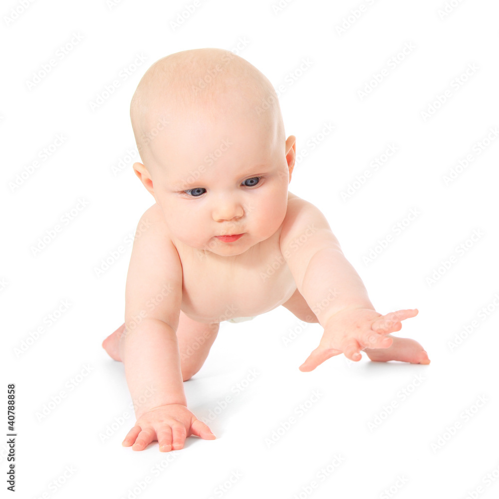 Baby beginnt zu krabbeln Baby beginnt zu krabbeln