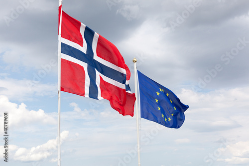 Flag waving in the wind.