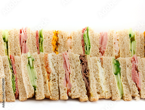 Bild auf Leinwand A Platter of Triangular Sandwiches