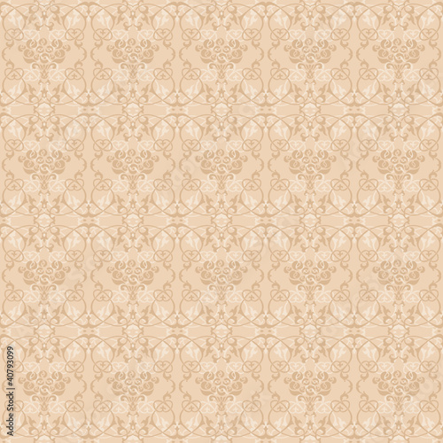 Ornament with roses in pale beige palette