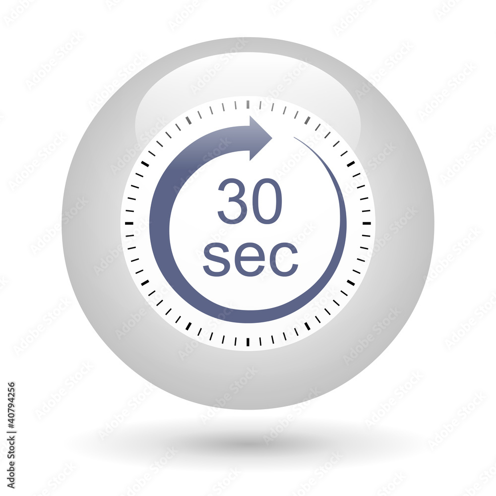 Bouton icône minuterie - 30 secondes Bouton icône minuterie - 30 secondes