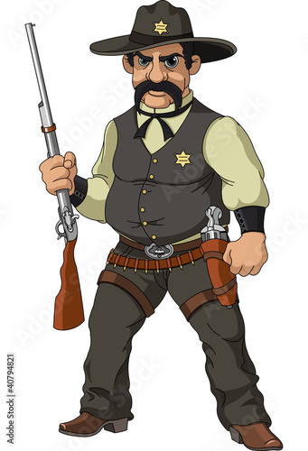 Wild west.  Cartoon sheriff