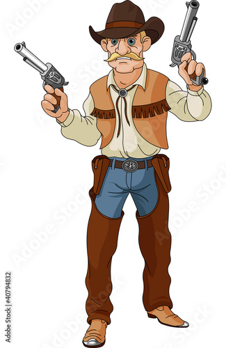Wild west.  Cowboy  ready for shootout