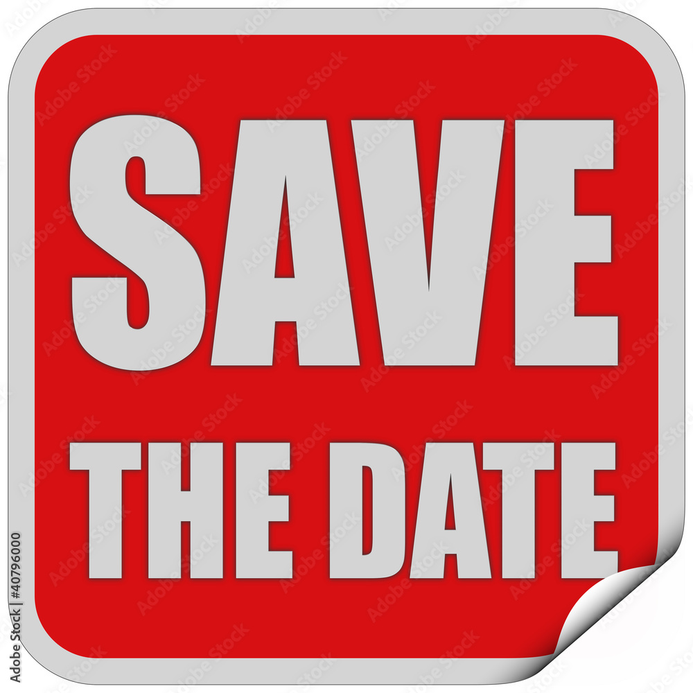 Sticker rot quadrat cu SAVE THE DATE Sticker rot quadrat cu SAVE THE DATE