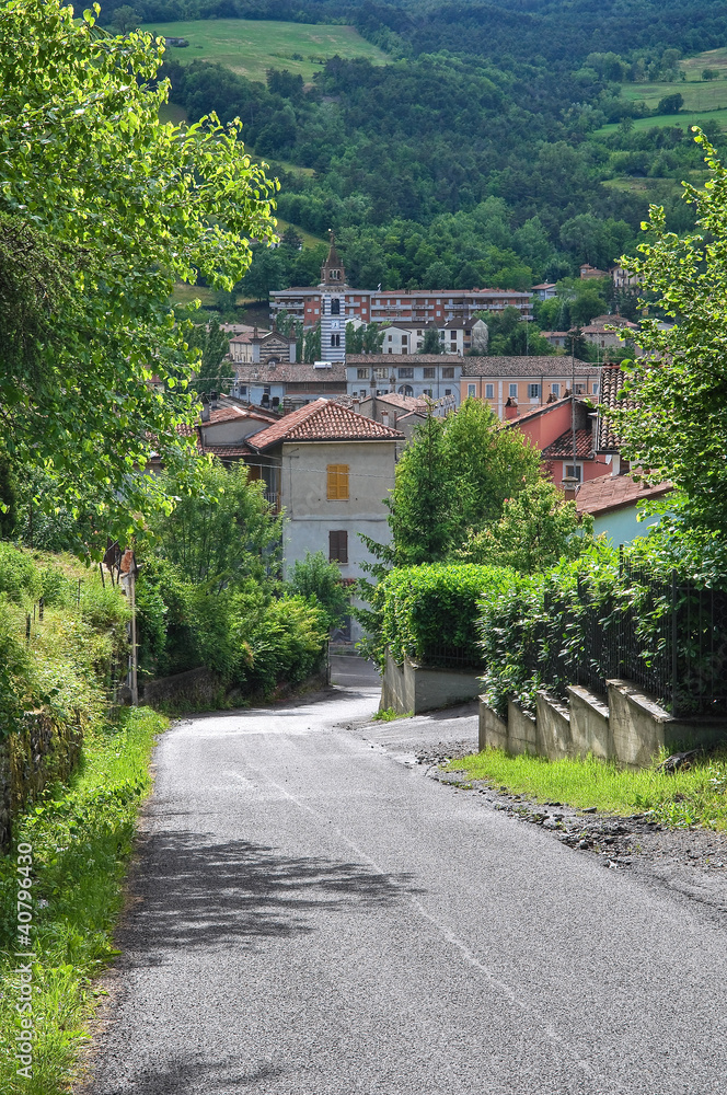 Panoramic view of Bettola. Emilia-Romagna. Italy. Panoramic view of Bettola. Emilia-Romagna. Italy.