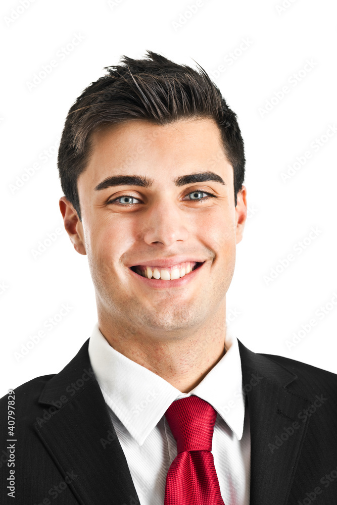 Handsome young businessman portrait isolated on white Handsome young businessman portrait isolated on white