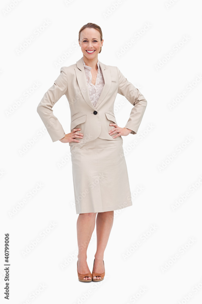 Portrait of a businesswoman with her hands on her hips Portrait of a businesswoman with her hands on her hips