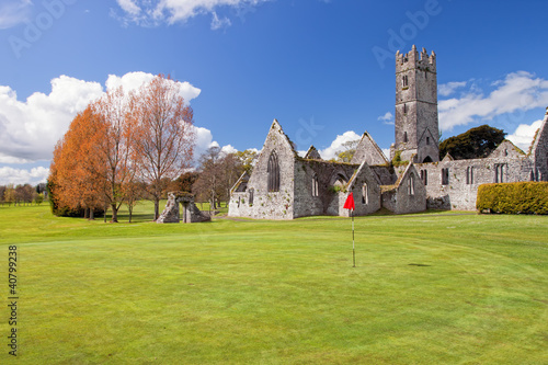 Augustinian Abbey in Adare golf club - Ireland. photo