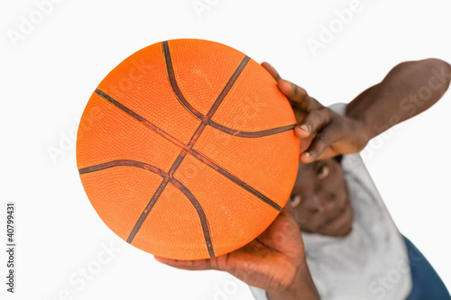 Overhead view of basketball player